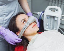 Woman getting nitrous oxide